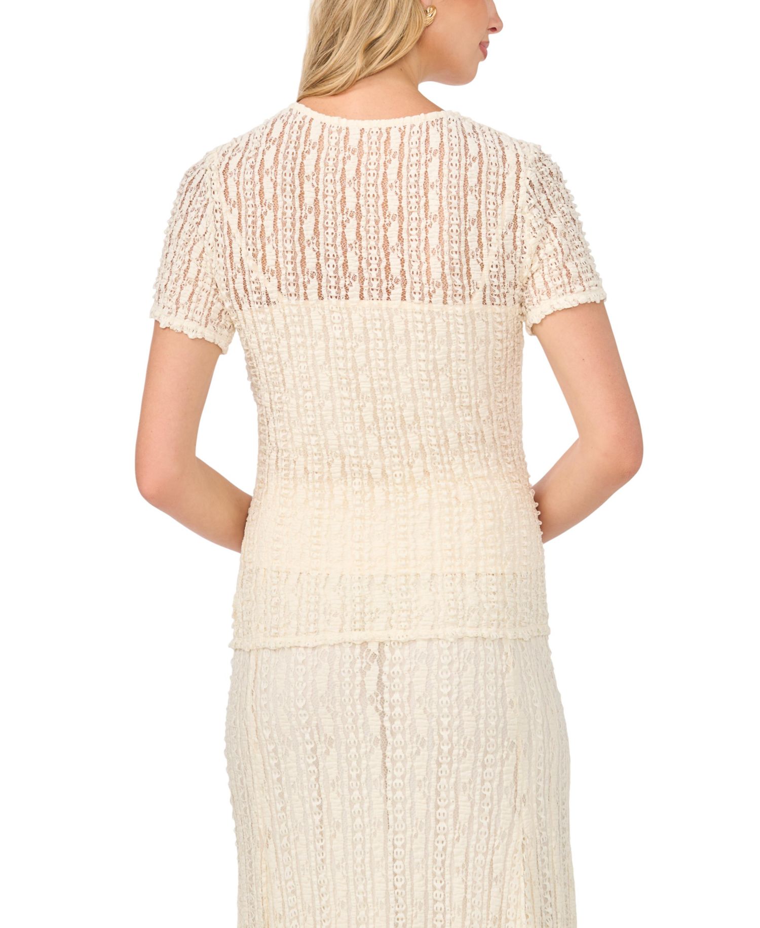 Women's Crochet Sheer Cami-Lined Top