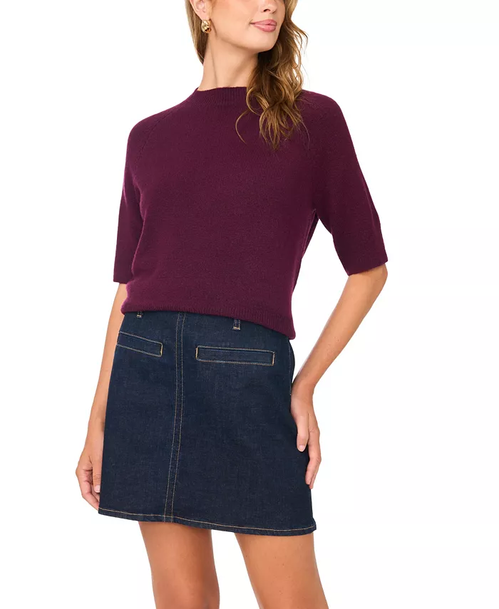 Women's Cozy Mock Neck Short-Sleeve Sweater - thumbnail 5