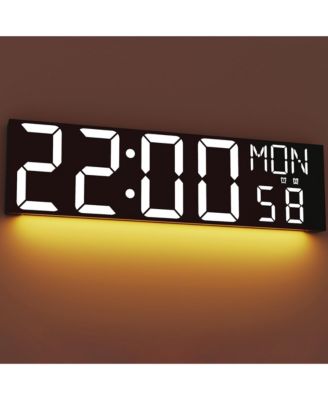 30 Inch Giant Digital Wall Clock  with Remote Big LED Countdown Auto DST Temperature Night Light Ideal Gift for Seniors
