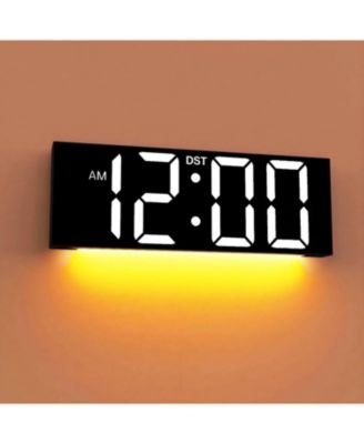 12 Inch Large Digital Wall Clock with RGB Colors Auto DST Night Light Perfect for Bedroom Classroom Gift for Elderly