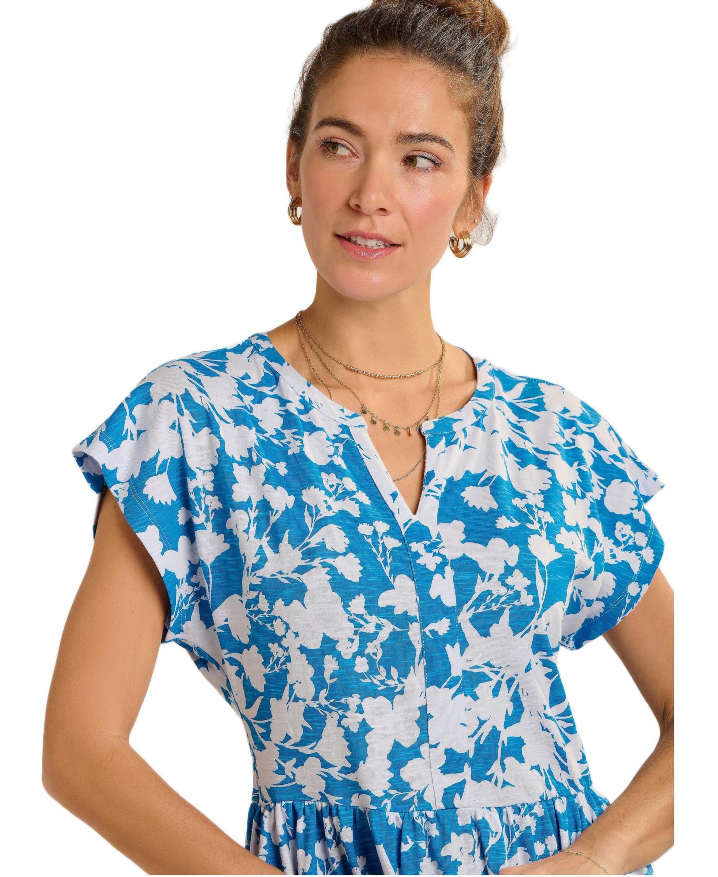 Женское платье Brakeburn Ranieli Floral Print Midi, цвет: Синий — фото 2