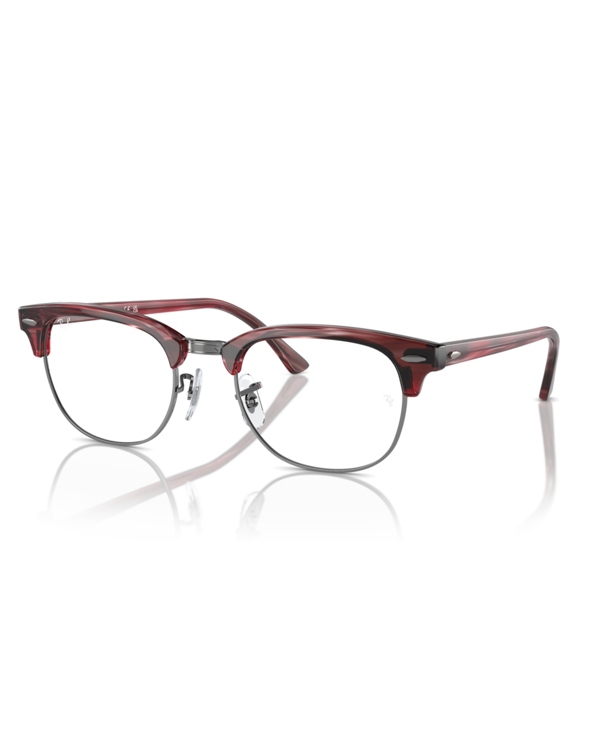 Ray Ban Unisex Clubmaster Optics Eyeglasses, Rb5154 In Striped Red