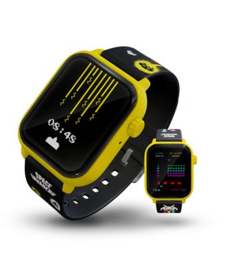 SPACE INVADERS - Retro Gaming Smartwatch with Built-in SPACE INVADERS Game - Yellow Bezel