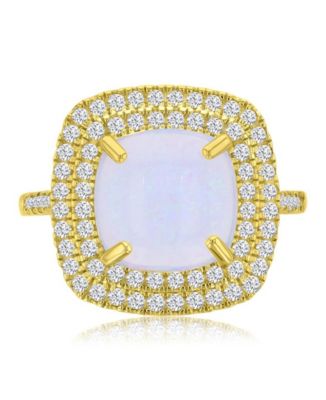 14k Gold-Plated Turquoise Halo Fashion Ring