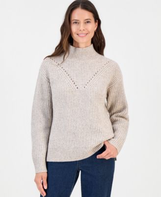 Women's Cozy Pointelle Mockneck Sweater
