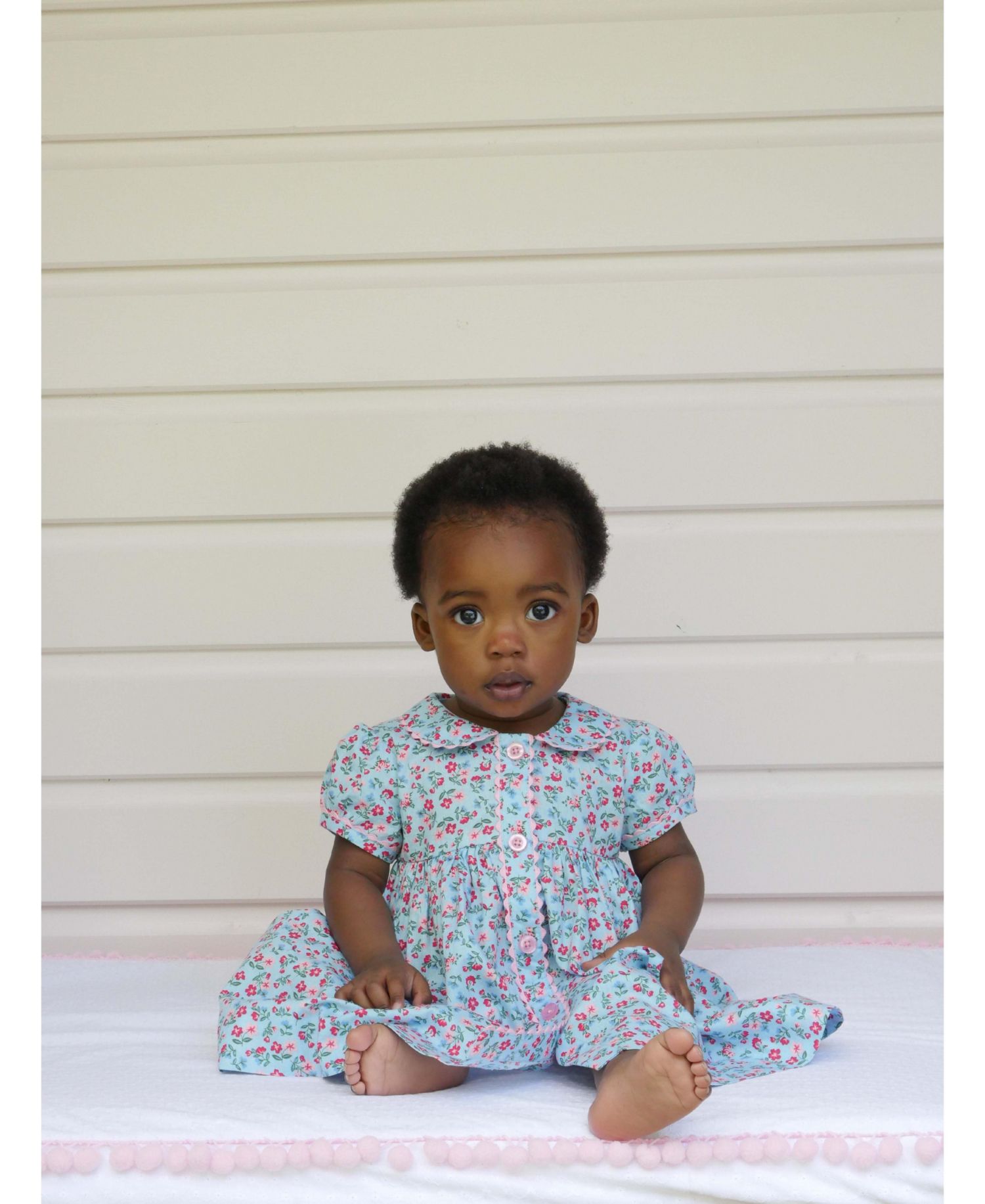 Baby Girls' 6M-24M Floral Button-front Dress