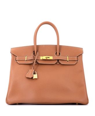 Pre-Owned Hermes Birkin 35 Handbag Brown Courchevel with Gold Hardware