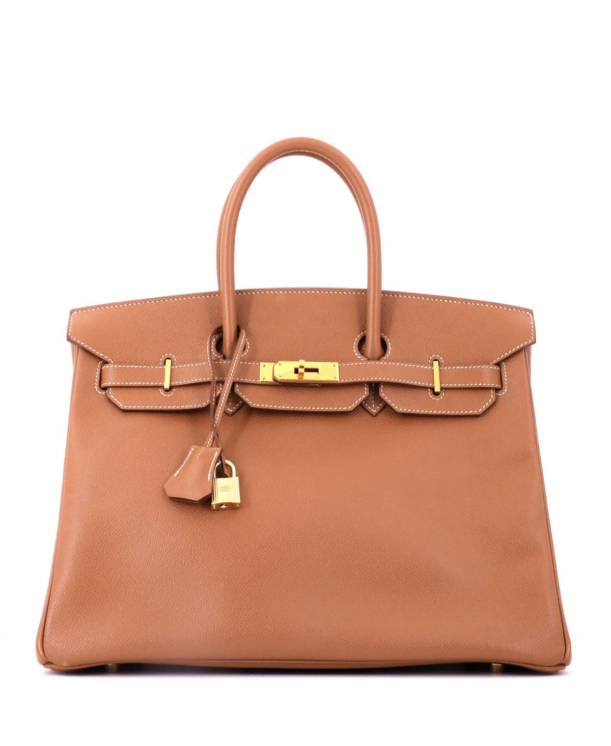 Pre-Owned Hermes Birkin 35 Handbag Brown Courchevel with Gold Hardware - Brown