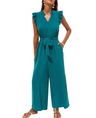 Women's Work of Art Sleeveless V-Neck Wide-Leg Jumpsuit