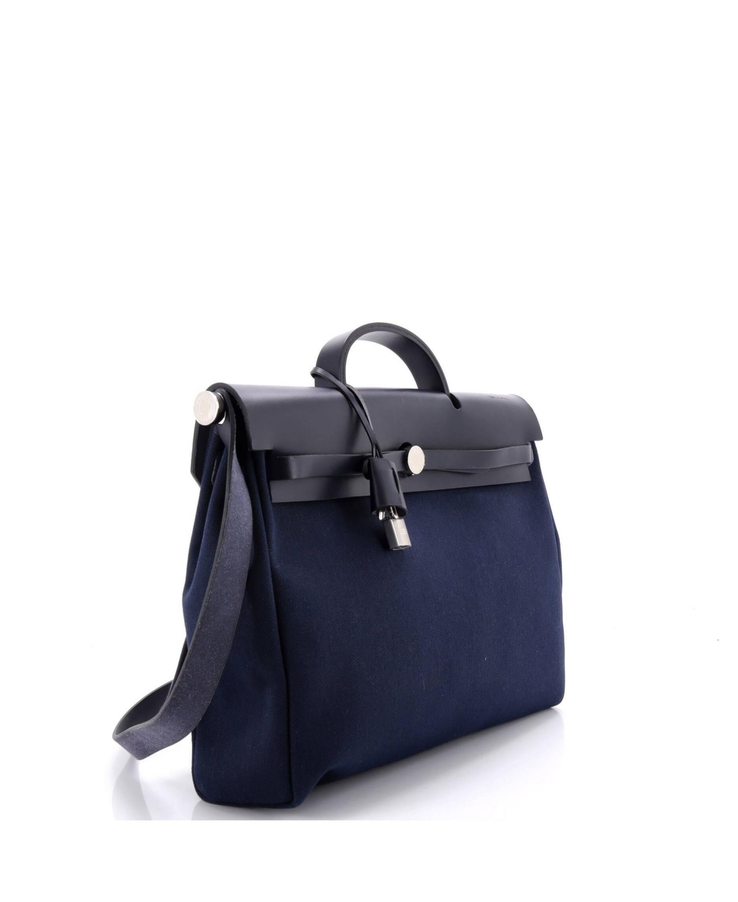 Pre-Owned Hermes 39 Herbag Zip Leather and Toile