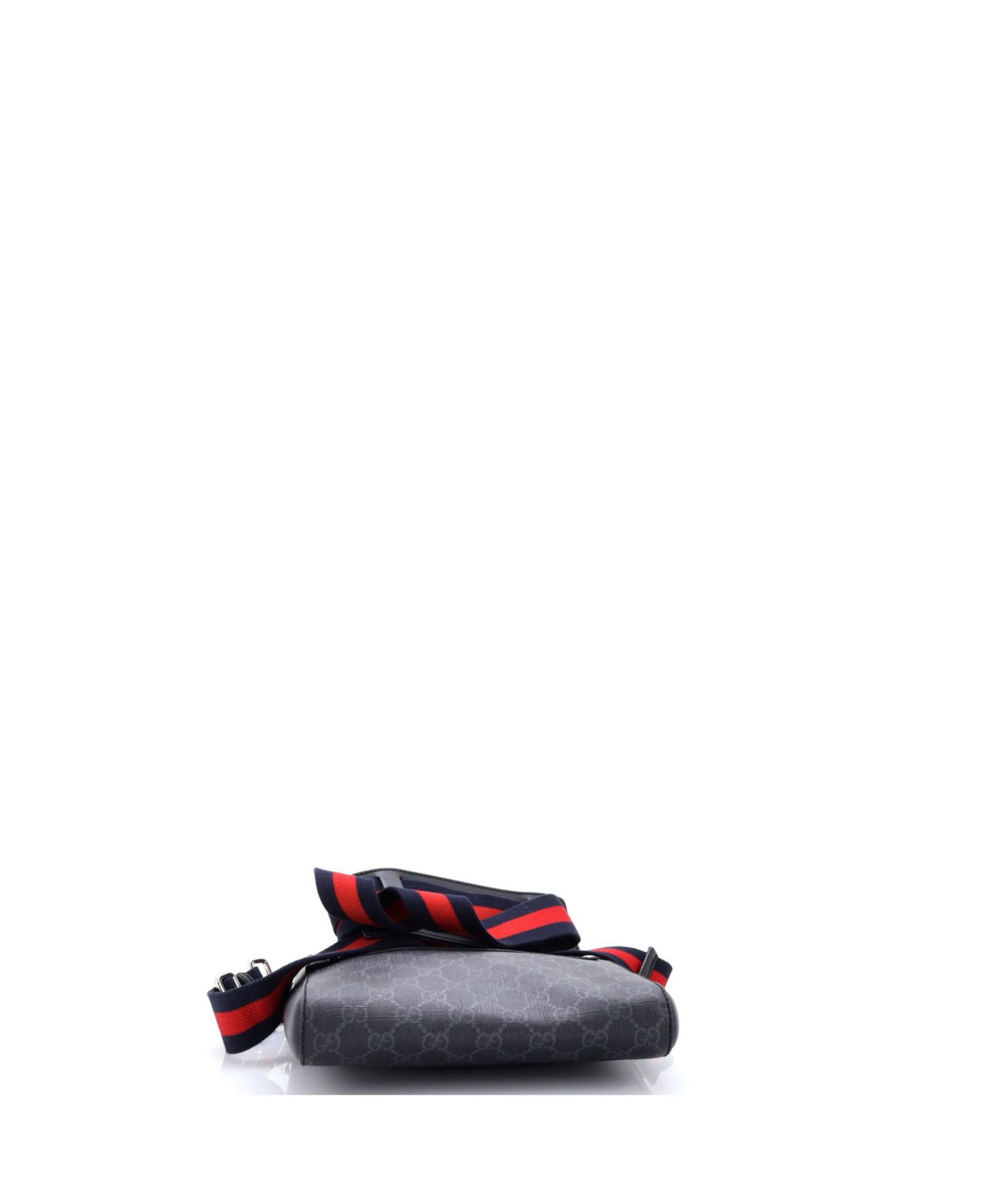 Small Web Strap Front Zip Messenger Bag GG Coated Canvas