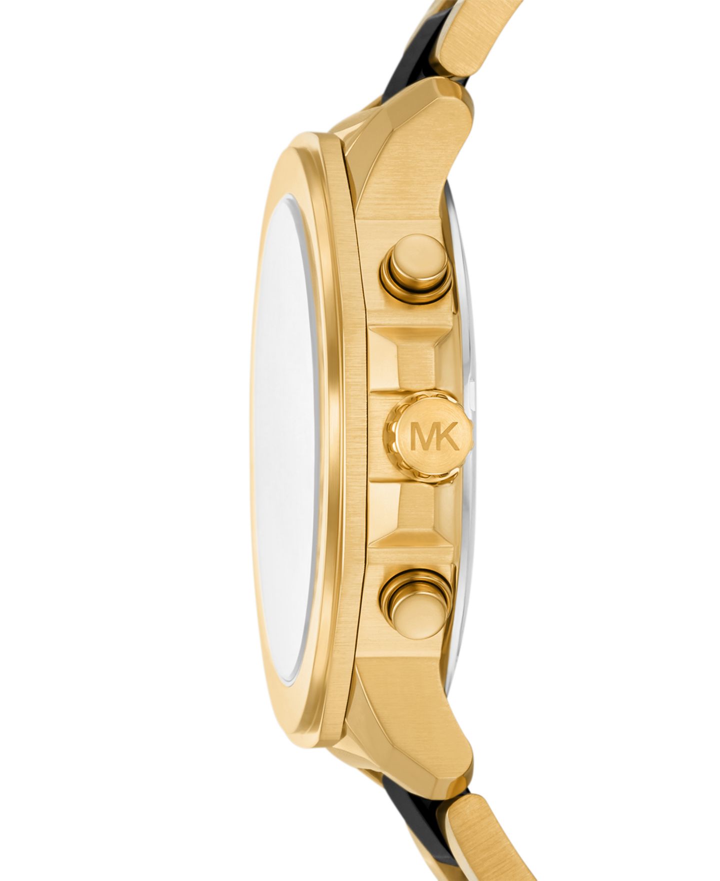 Мужские часы Michael Kors Prescott Chronograph Black Ceramic and Gold-Tone Stainless Steel 44mm — фото 2