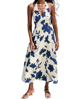 Women's Just the Beginning Floral Halter Maxi Dress