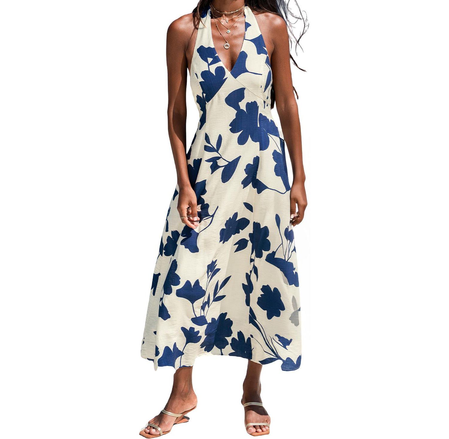 Women's Just the Beginning Floral Halter Maxi Dress