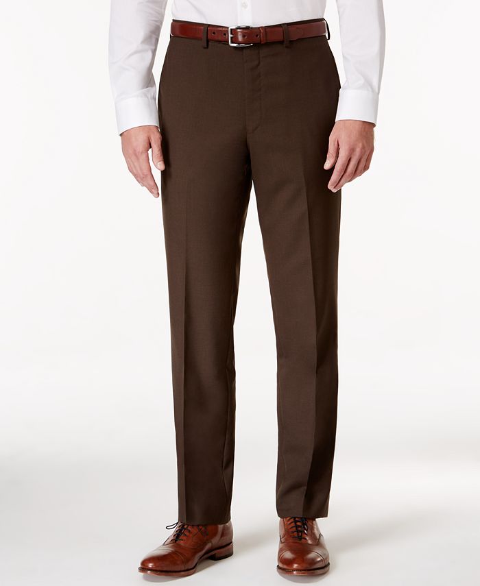 Lauren Ralph Lauren 100% Wool Flat-Front Dress Pants - Macy's