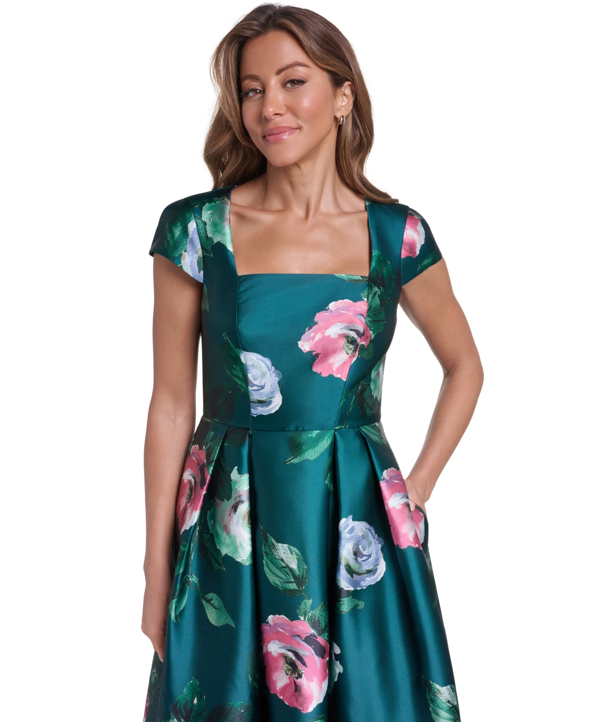 Eliza J Women's Square-Neck Fit & Flare Midi Dress