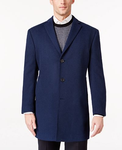 Ryan Seacrest Distinction Men's Royal Blue Overcoat, Only at Macy's