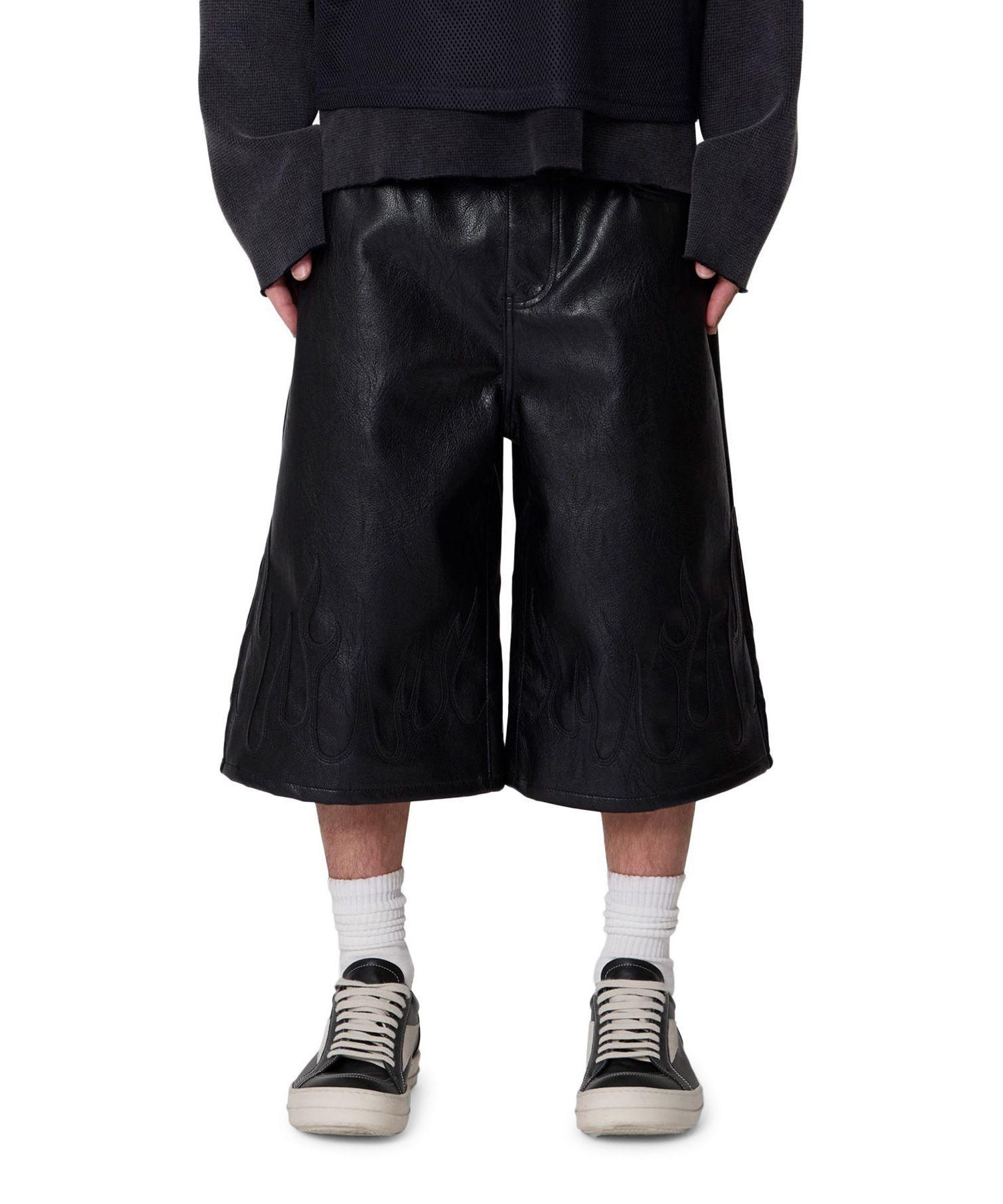 Men's Ultra Baggy Leather Flame Shorts