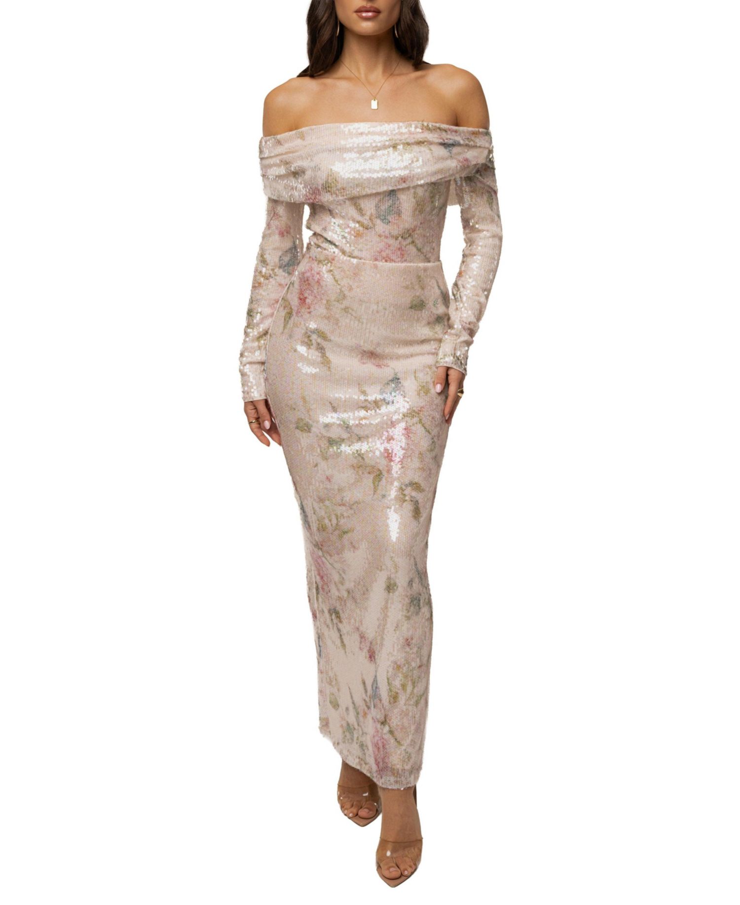 Women's Floral Villa Nights Sequin Skirt