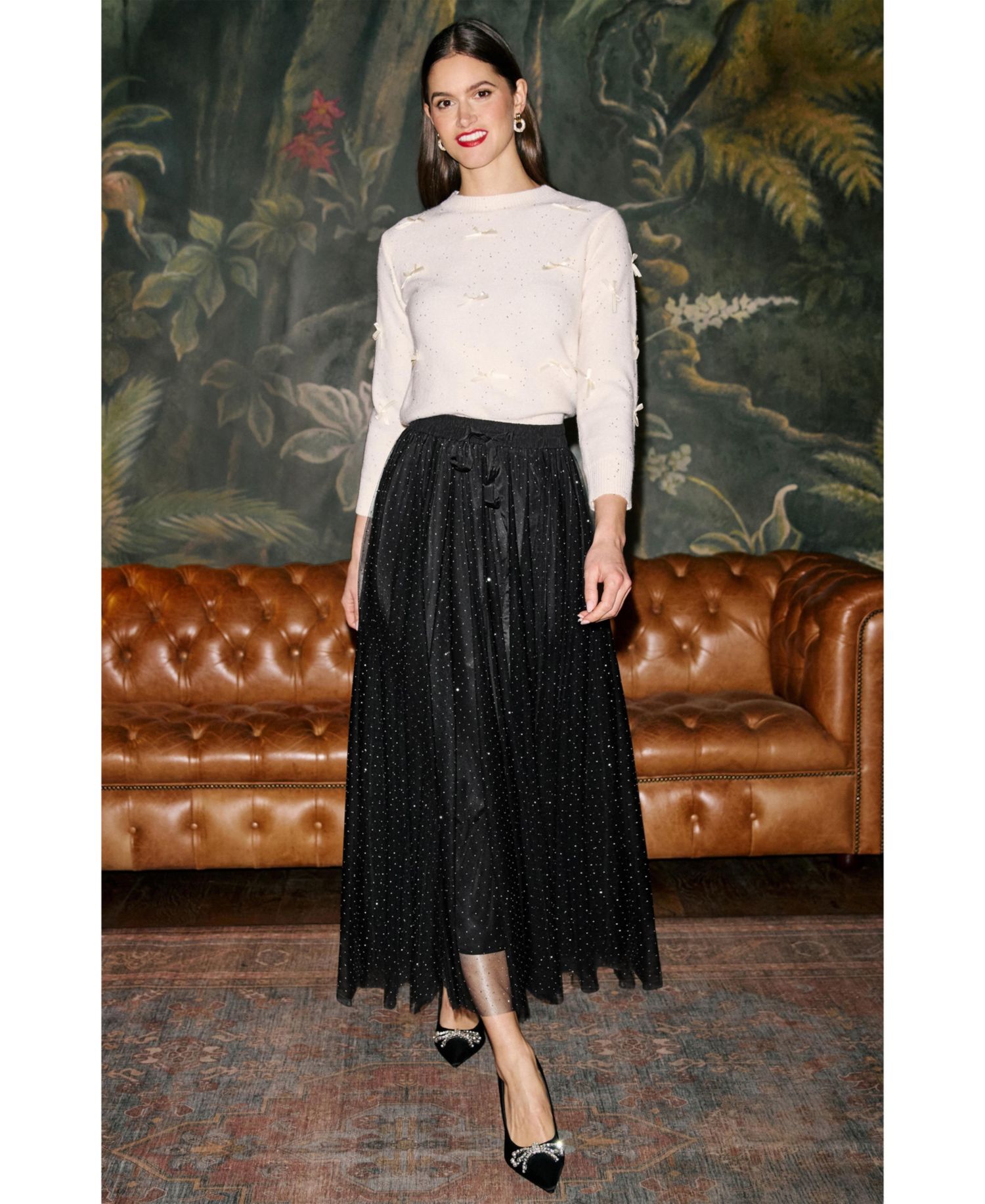 Women's Diamonte Tulle Maxi Skirt