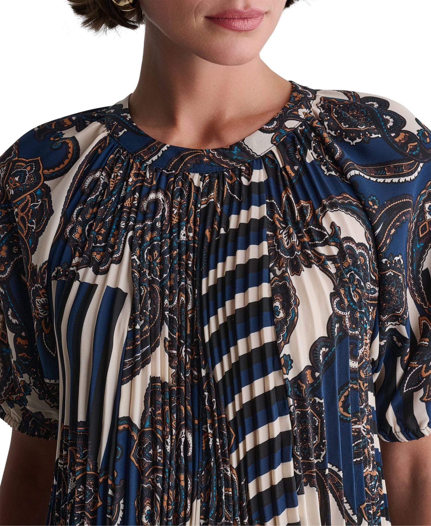 Women's Short-Sleeve Printed Raglan Blouse