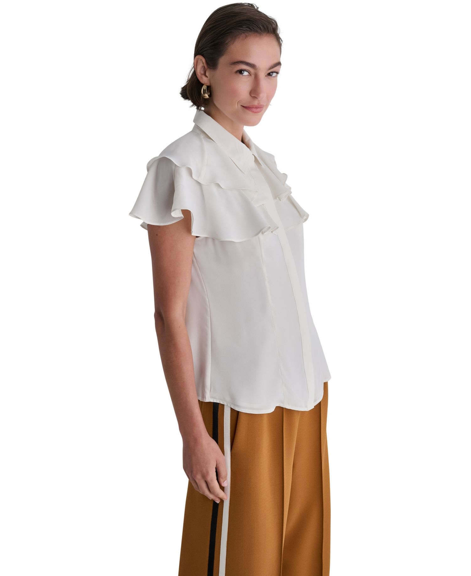 Women's Short-Sleeve Tiered-Ruffle Blouse