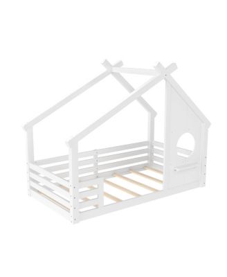 House Floor Bed with Shelf and Window