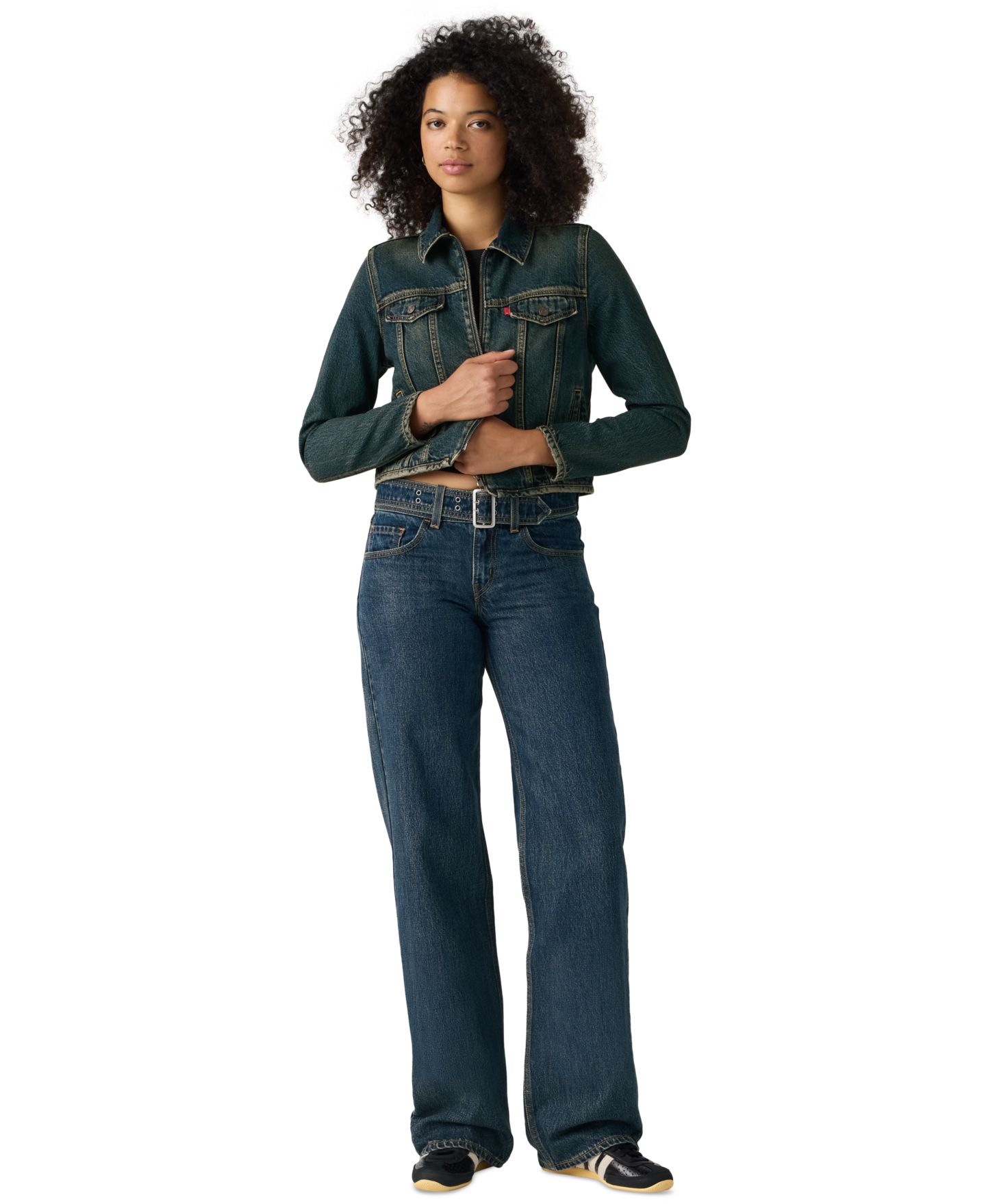 Женские джинсы Levi's Belted Superlow Loose, цвет: Серебряный — фото 2
