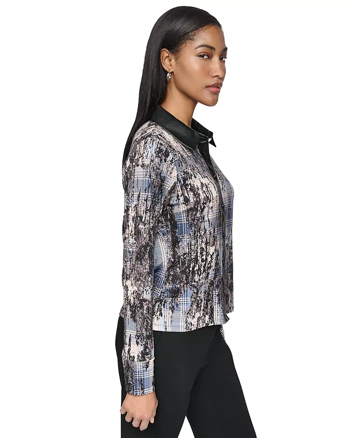 Women's Collared Button-Up Long-Sleeve Sweater - thumbnail 3