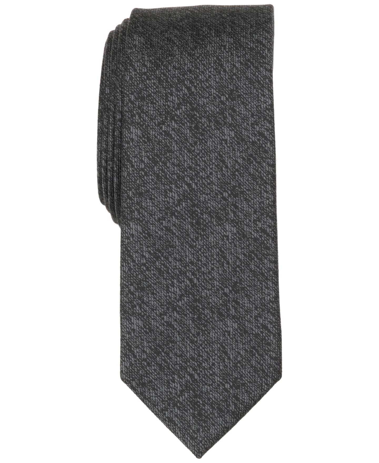 Мужские галстуки Bar III Textured Skinny Tie, цвет: Чёрный — фото 1