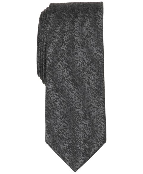 Мужские галстуки Bar III Textured Skinny Tie, цвет: Чёрный
