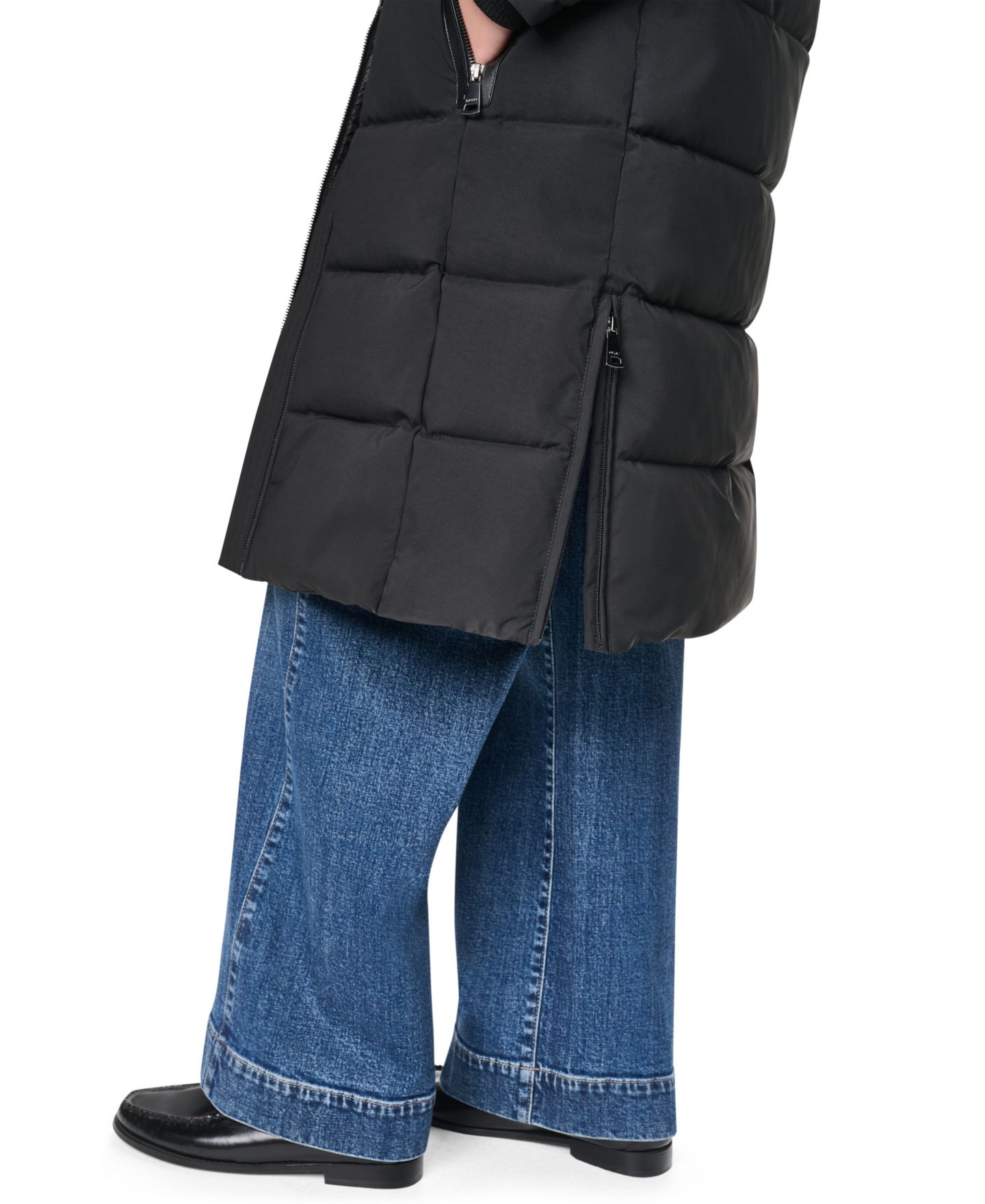 Женская куртка DKNY Hooded Puffer Anorak, цвет: Чёрный — фото 4