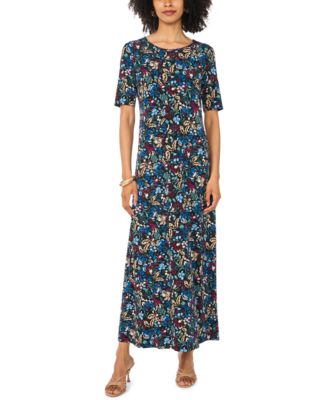 Women's Floral 3/4-Sleeve Maxi Dress