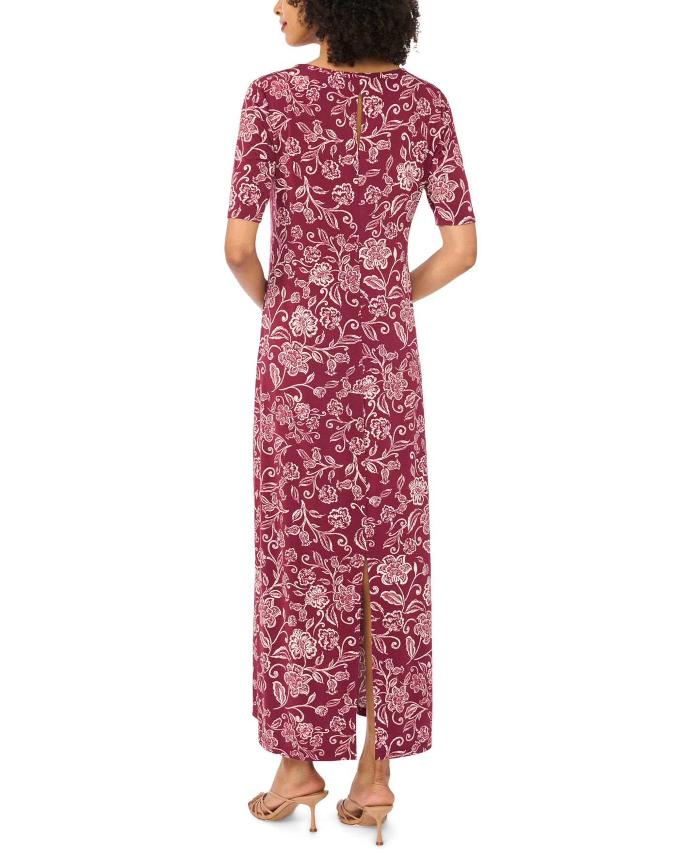 Женское платье Vince Camuto Floral 3/4-Sleeve Maxi, цвет: Мерло — фото 4