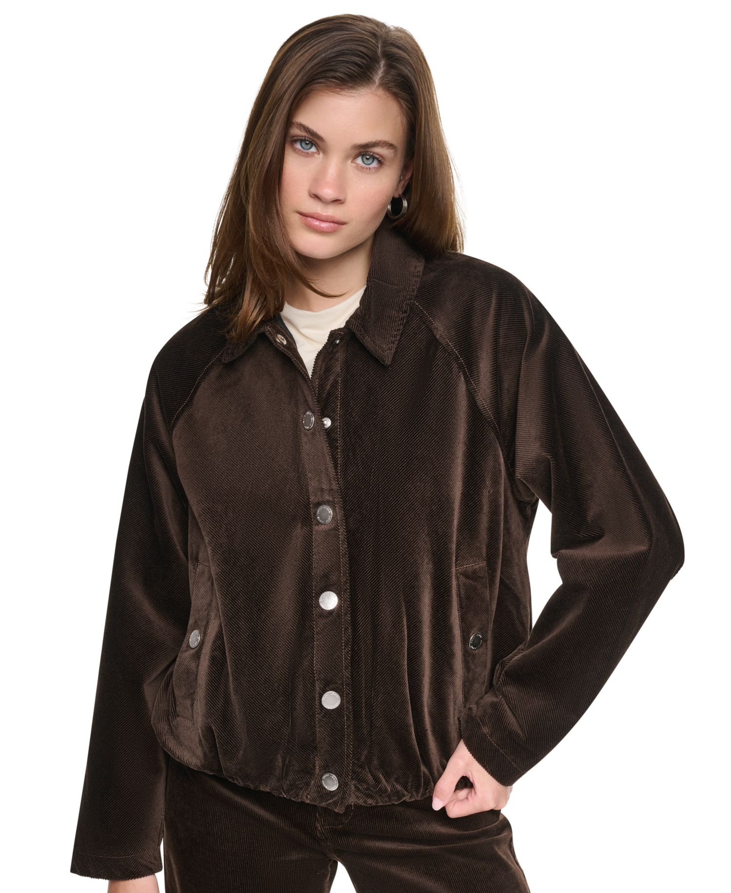 Petite Bubble-Hem Corduroy Jacket