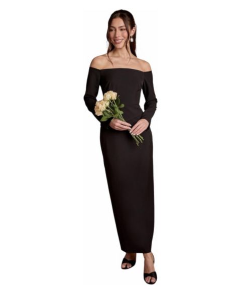 Женское платье Coast Bardot Long-Sleeve Maxi, цвет: Чёрный