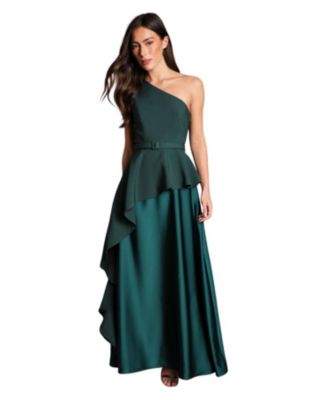 Women's One-Shoulder Satin Maxi Dress