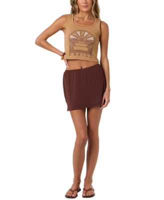 Women's Sun Eye Scoop Neck Ribbed Graphic Tank