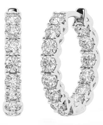 Lab-Grown Diamond Hoop Earrings (2 ct. t.w.) in Sterling Silver