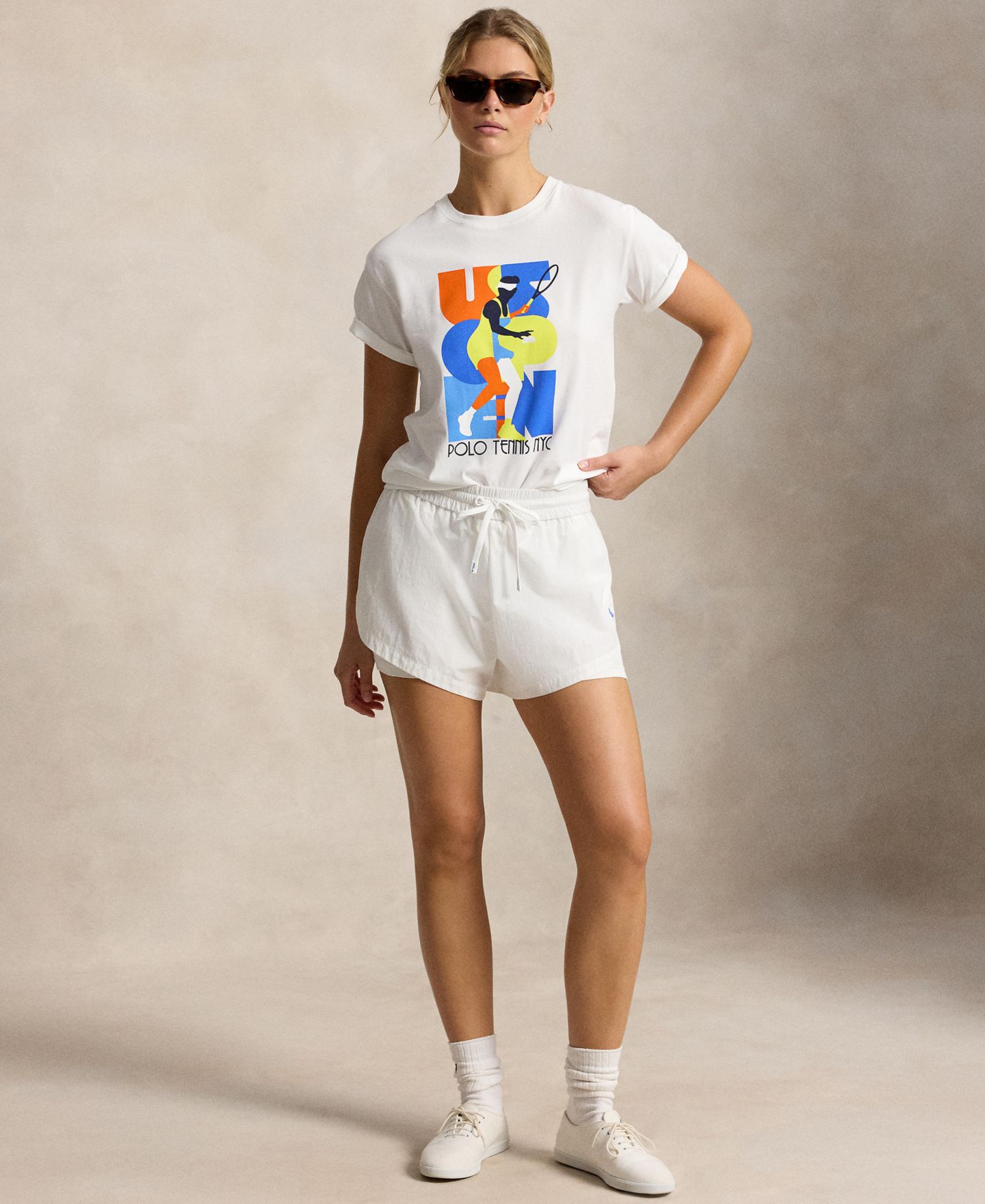 Женская футболка Polo Ralph Lauren US Open Graphic Crewneck, цвет: Белый — фото 3