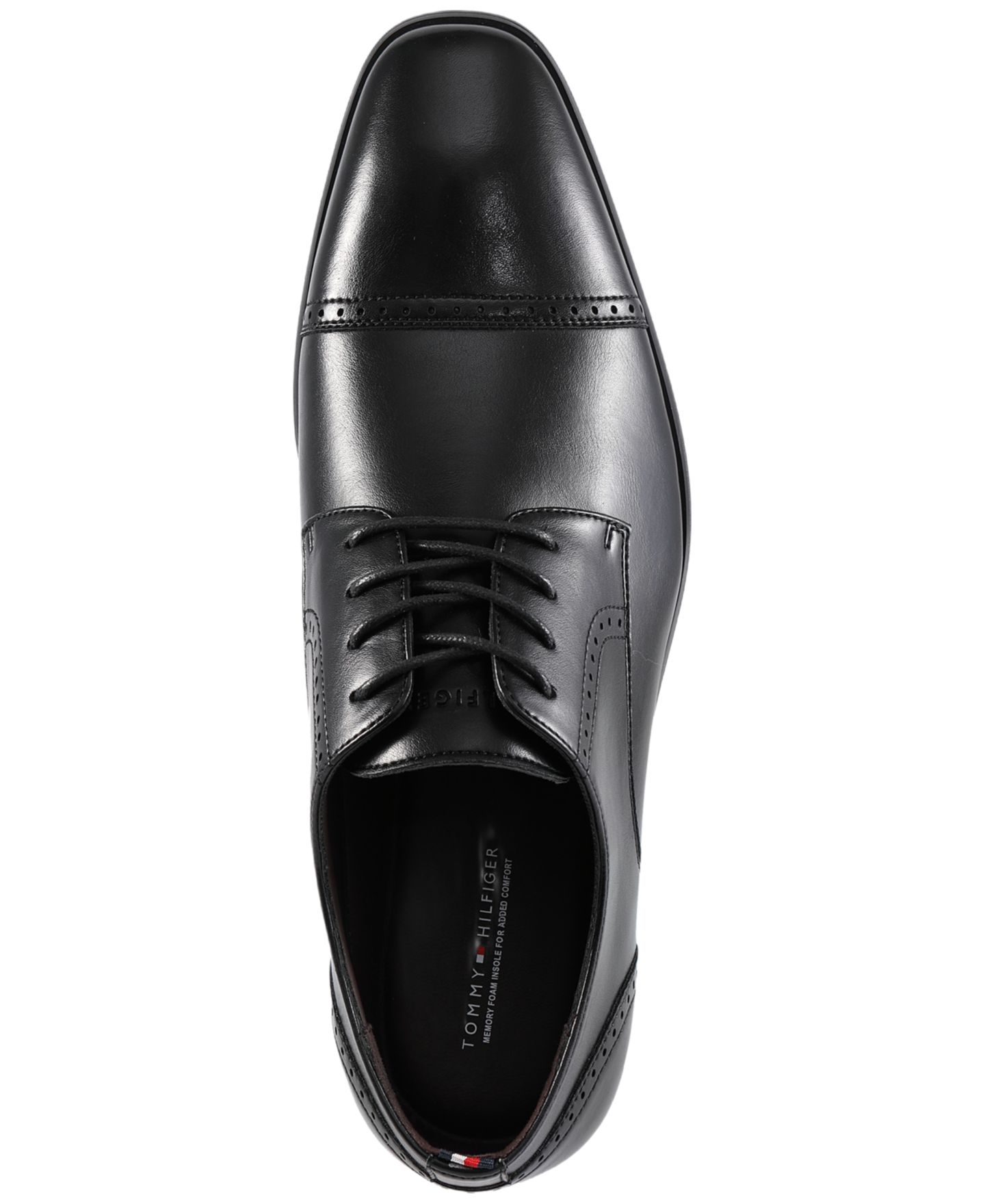 Мужские туфли Tommy Hilfiger Solven Cap-Toe Oxfords, цвет: Чёрный — фото 4
