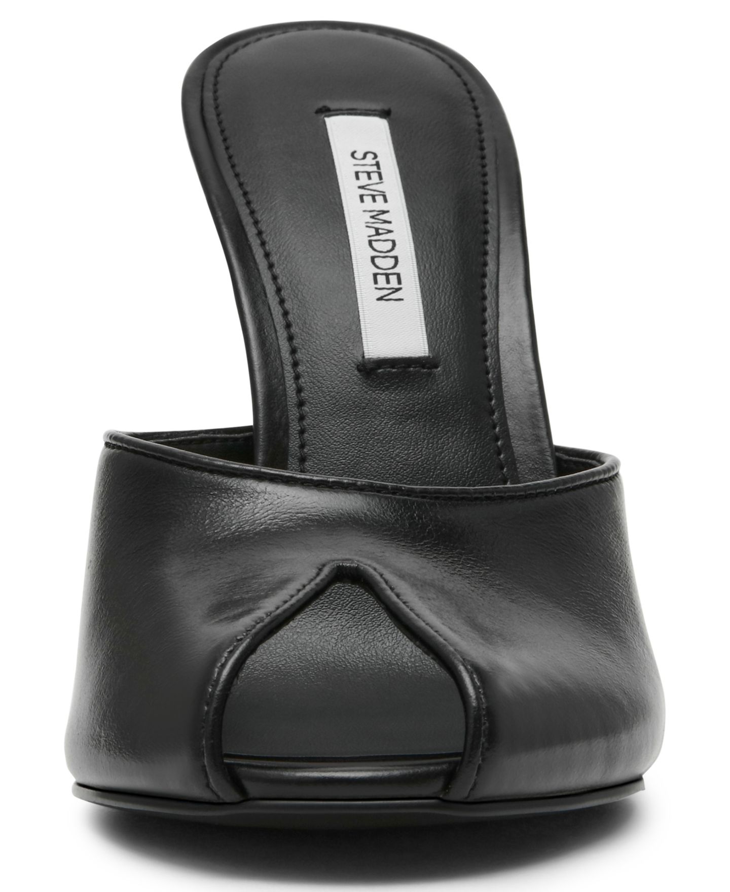 Женские сандалии Steve Madden Jules Peep Toe Dress Sandals, цвет: Чёрный кожаный — фото 6