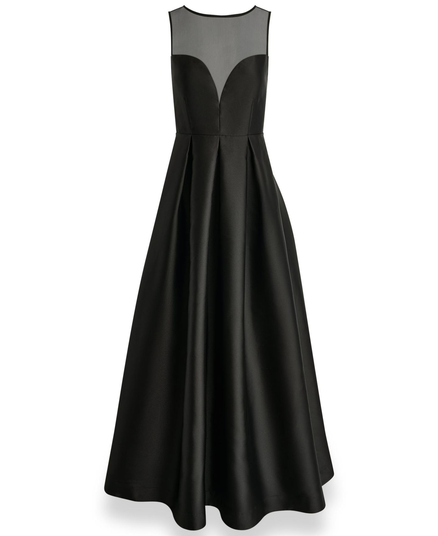 Женские платья Donna Karan New York Sleeveless Pleated Illusion-Neckline Gown, цвет: Чёрный — фото 4