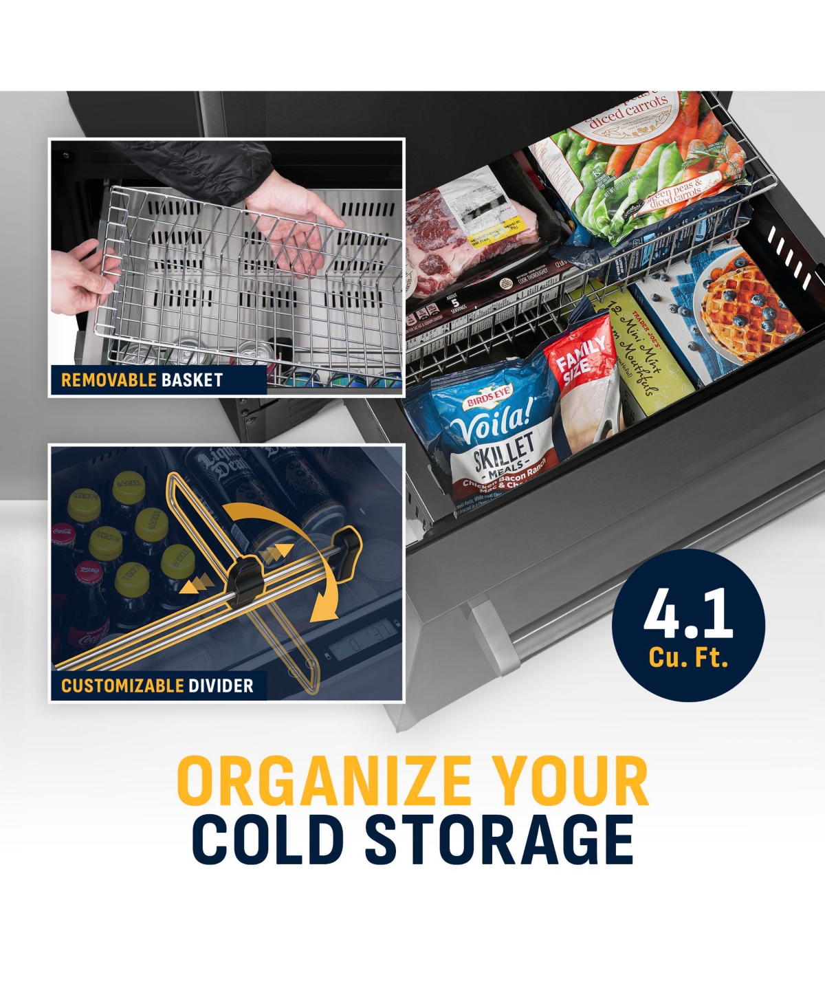 Newair 24 inch Refrigerator and Outdoor Freezer, Undercounter Refrigerator Freezer Convertible