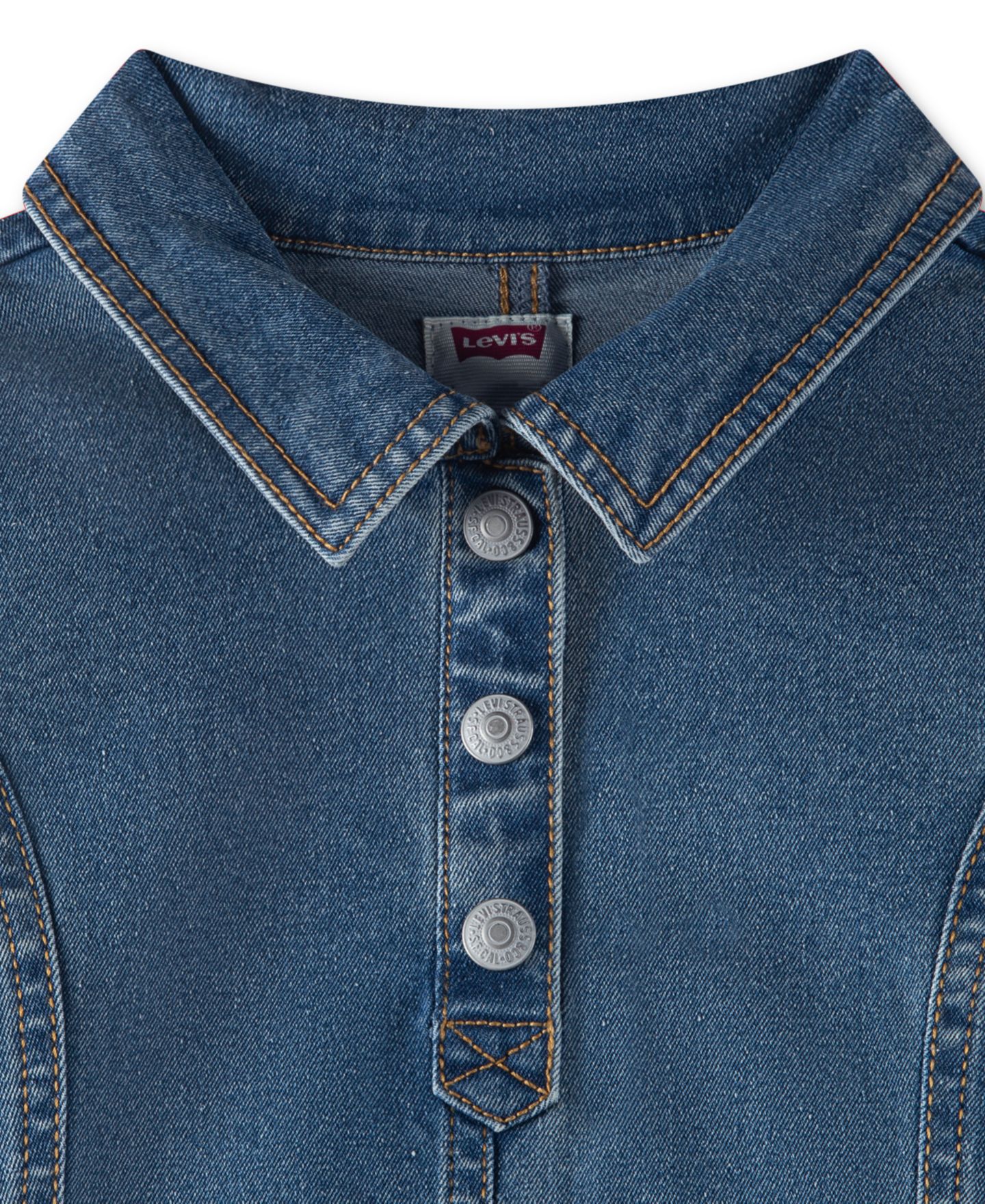 Платье Levi's Long-Sleeve Button Up Dress для девочек, цвет: Drew Me In — фото 3