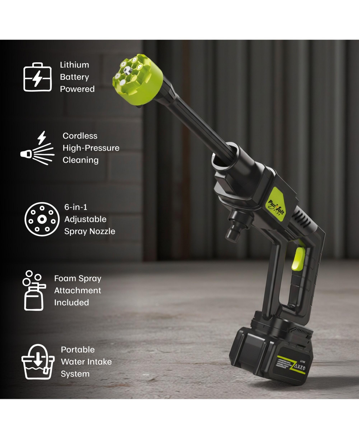 Pursonic Powerful Rechargeable Cordless Pressure Washer 1100 Psi