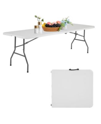 8 Feet Folding Table Portable Plastic Steel Frame Lock Handle