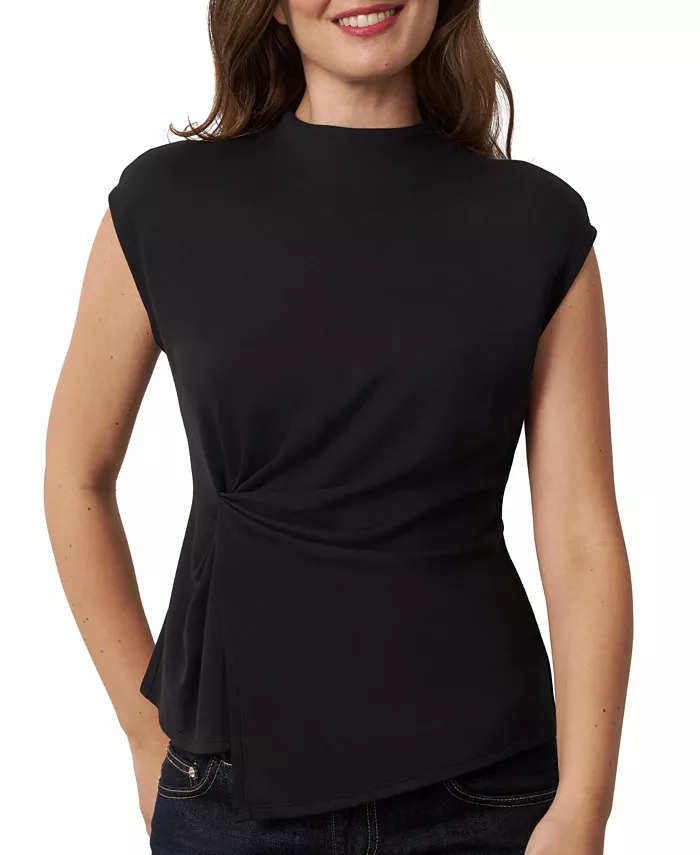 Women's Funnel Neck Asymmetric Hem Top - thumbnail 5