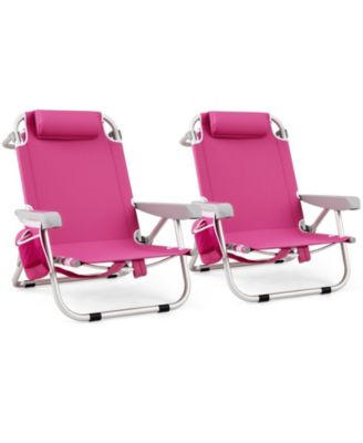 2 Pack Beach Chair Folding Aluminum Camping Lounge outdoor