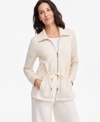 Petite LuxLounge Long-Sleeve Collared Tunic